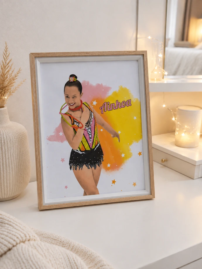 lámina personalizada creativa para gimnastas diseño personalizado con foto creativa acabado espectacular para regalo diferente por enna blues diez