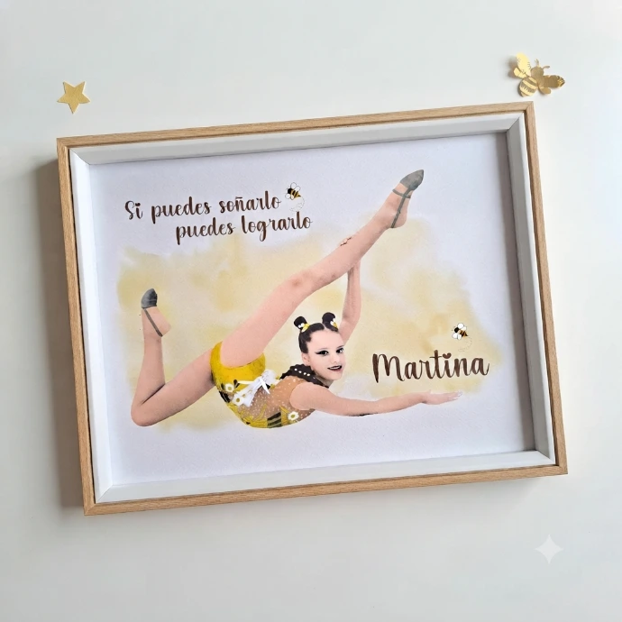 lámina personalizada creativa para gimnastas diseño personalizado con foto creativa acabado espectacular para regalo diferente por enna blues nueve