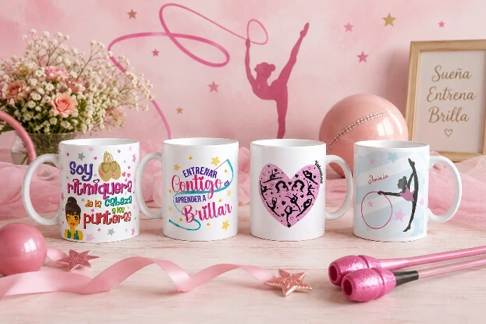 tazas personalizadas gimnasia rítmica para gimnastas regalo original deportistas diseñadas por Enna Blues