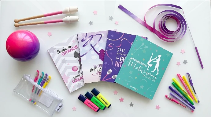 conjunto de cuadernos de Enna Blues inspirados en la gimnasia rítmica para gimnastas a la venta en amazon