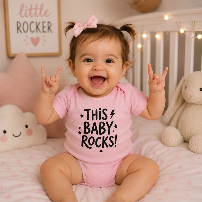 bebé rockero born to rock niña diseño de enna blues en latostadora