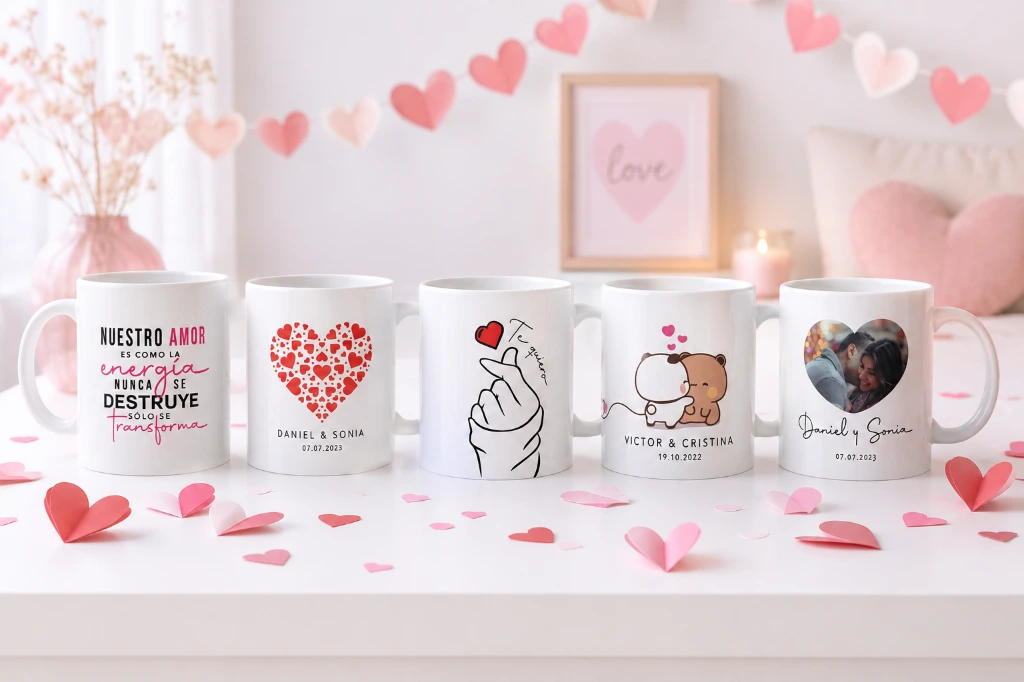 tazas bonitas para parejas novios y novias regalo de san valentín y aniversarios 