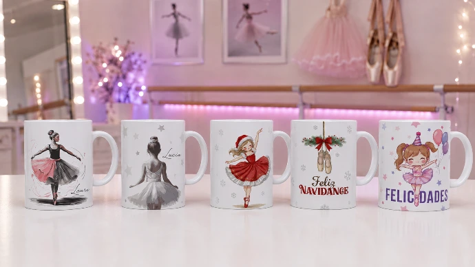 colección de tazas personalizadas de ballet para bailarinas con nombre también para regalo de navidad enna blues