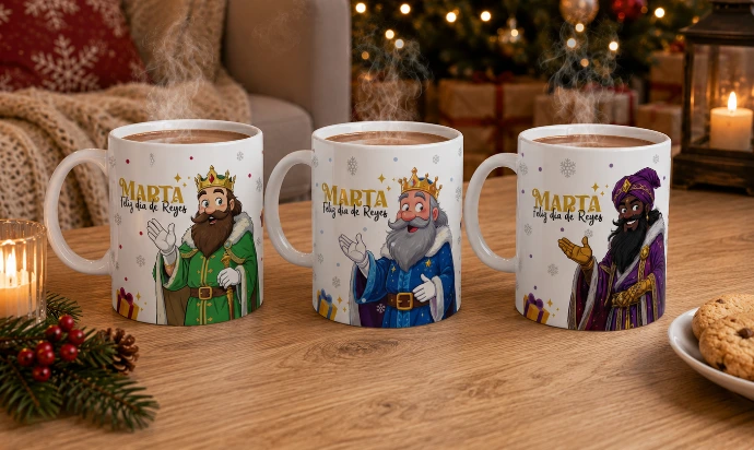 tazas personalizadas de los reyes magos con mensajes personalizados melchor gaspar y baltasar enna blues