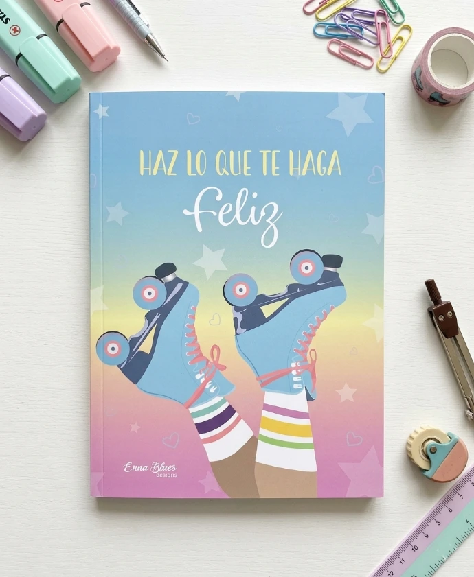 Cuaderno patinaje artístico diseñado por Enna Blues a la venta en Amazon Haz lo que te haga feliz