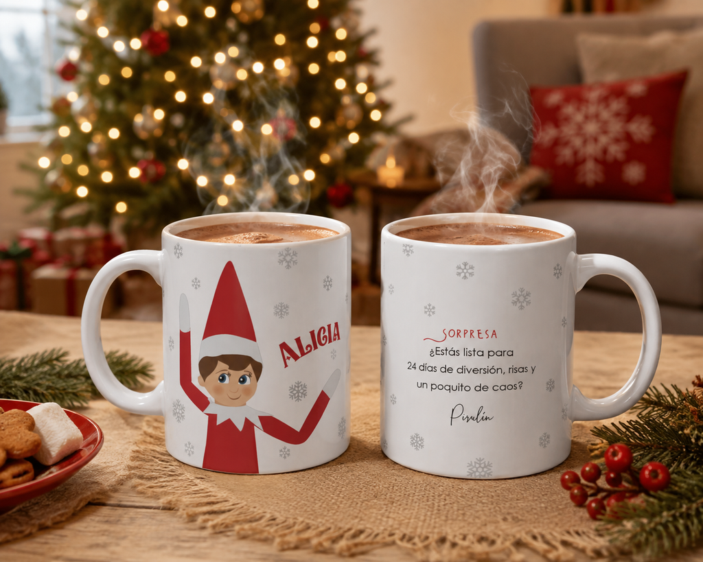 Taza Elfos Navidad Mensaje (Elfo)