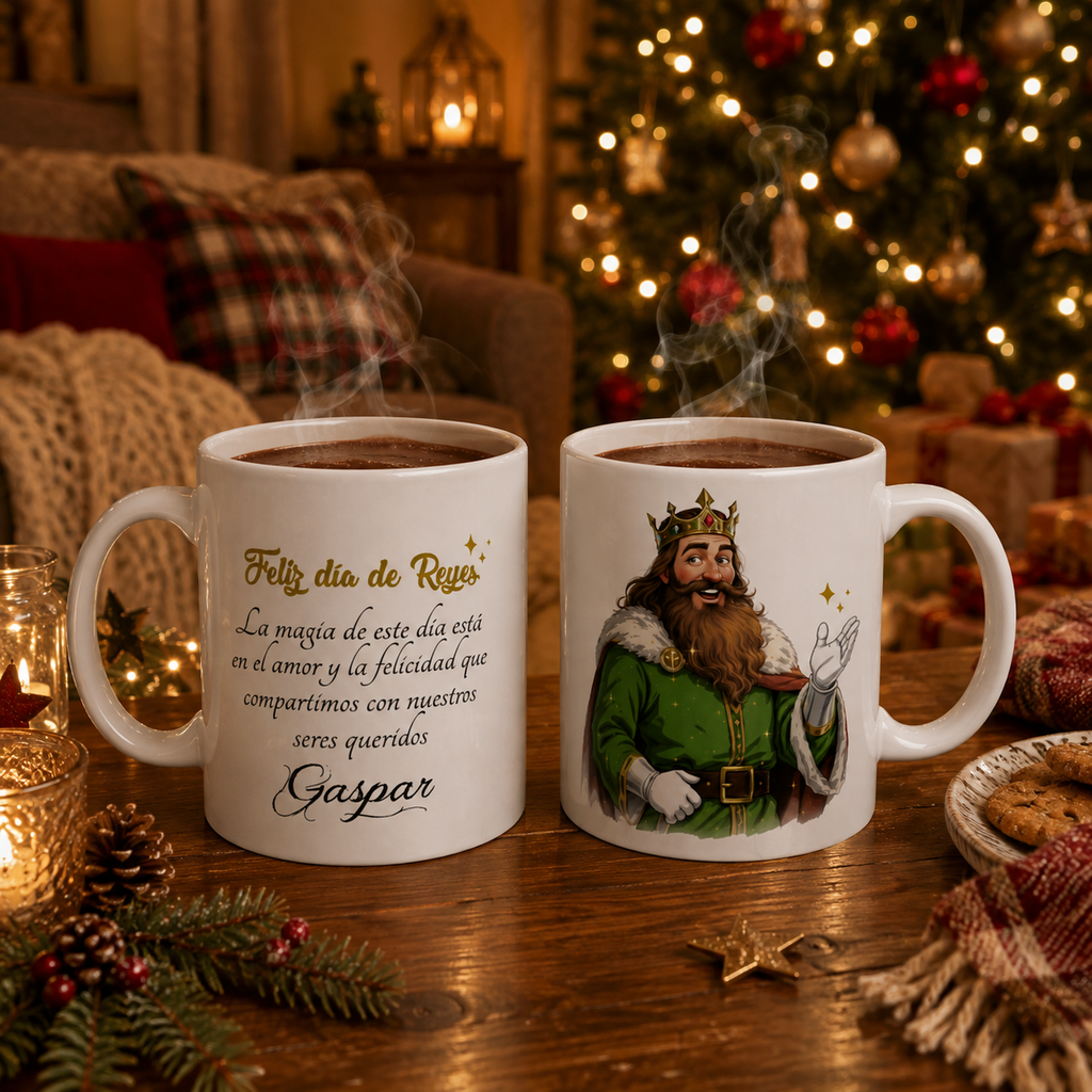 Taza Mensaje Gaspar Reyes Magos Navidad