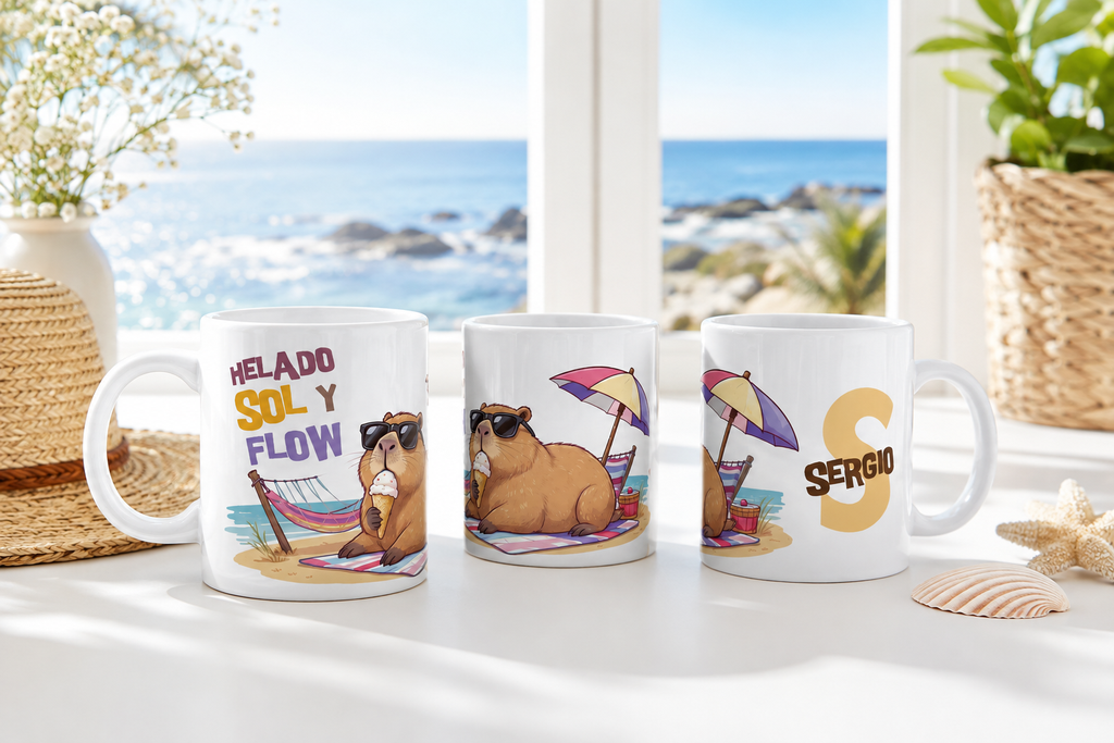 Taza Capibara Helado Sol Flow