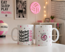 Taza Voleibol Personalizada Rosa