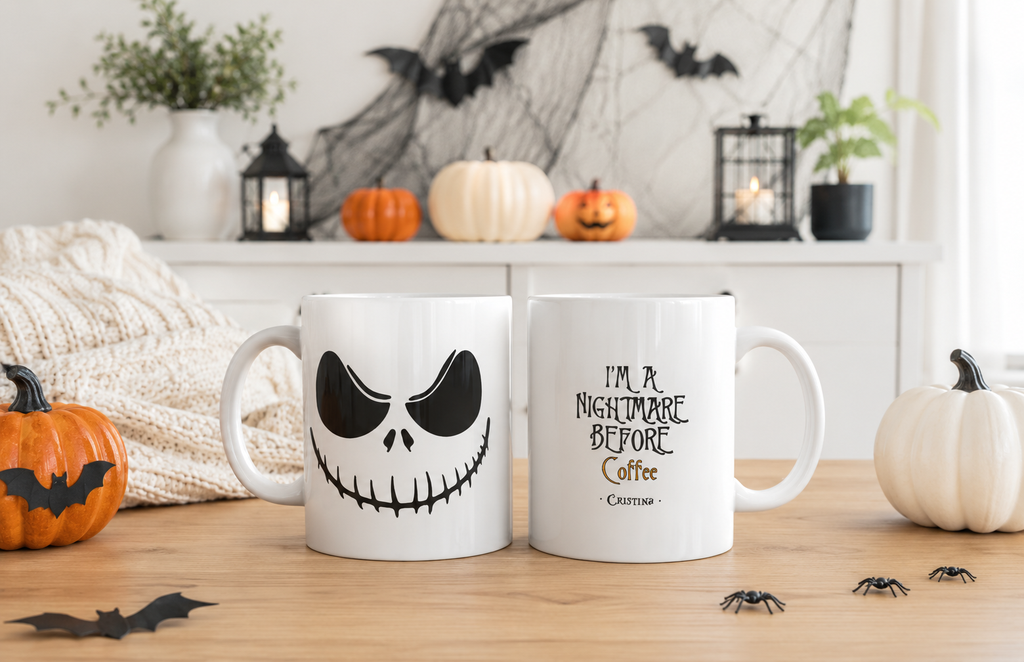 Taza Pesadillas Navidad Halloween Personalizada