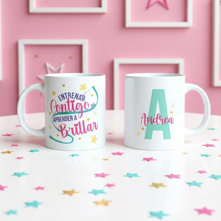 Taza personalizada rítmica entrenadora brillar