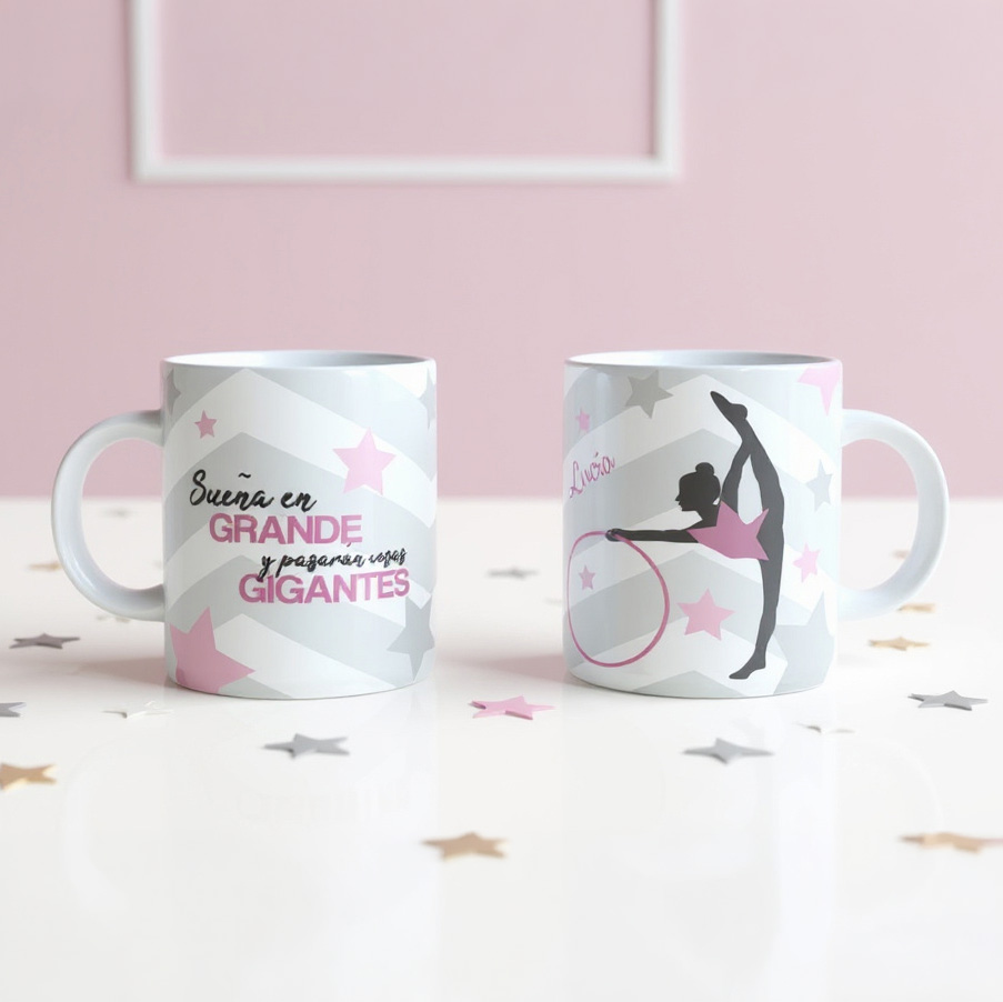 Taza personalizada Sueña en grande (Aro)
