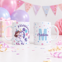 Taza personalizada cumpleaños abrazo unicornio