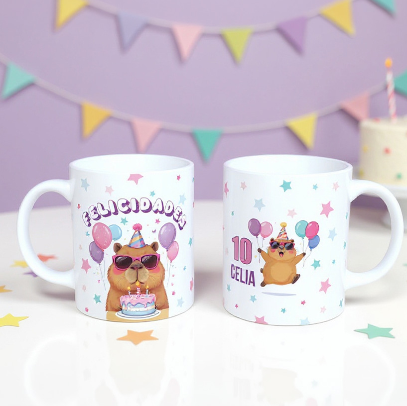 Taza personalizada cumpleaños Capibara