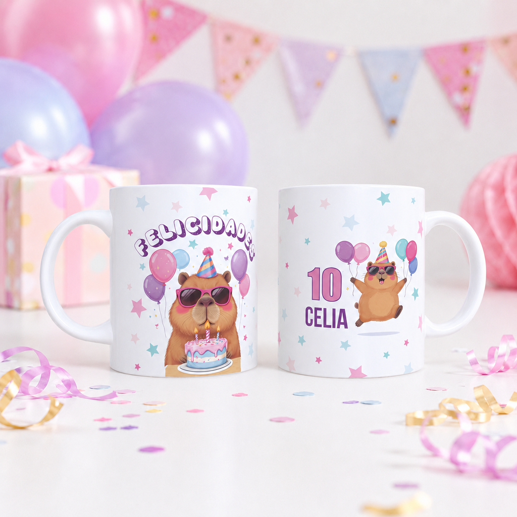 Taza personalizada cumpleaños Capibara