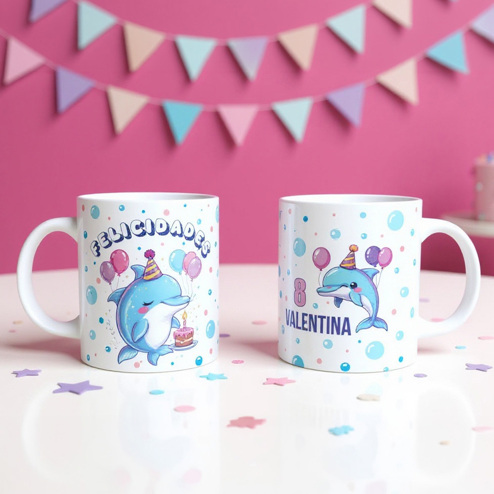 Taza personalizada cumpleaños Delfín