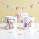 Taza personalizada cumpleaños Gatito