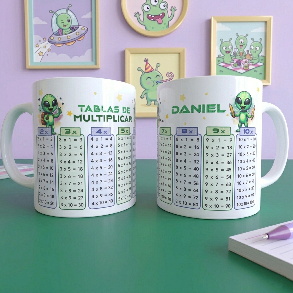 Taza Personalizada Tablas de Multiplicar Alien
