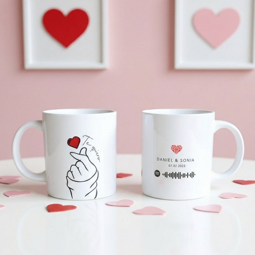 Taza Personalizada Parejas o Amistad Estilo Coreano