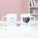 Taza Personalizada Foto y Calendario parejas