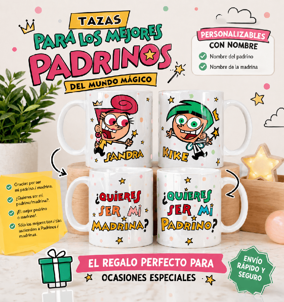Pack Tazas Padrinos Mágicos